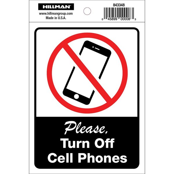 Hillman Please, Turn Off Cell Phones, Vinyl, 4 in x 6 in 843348 - main